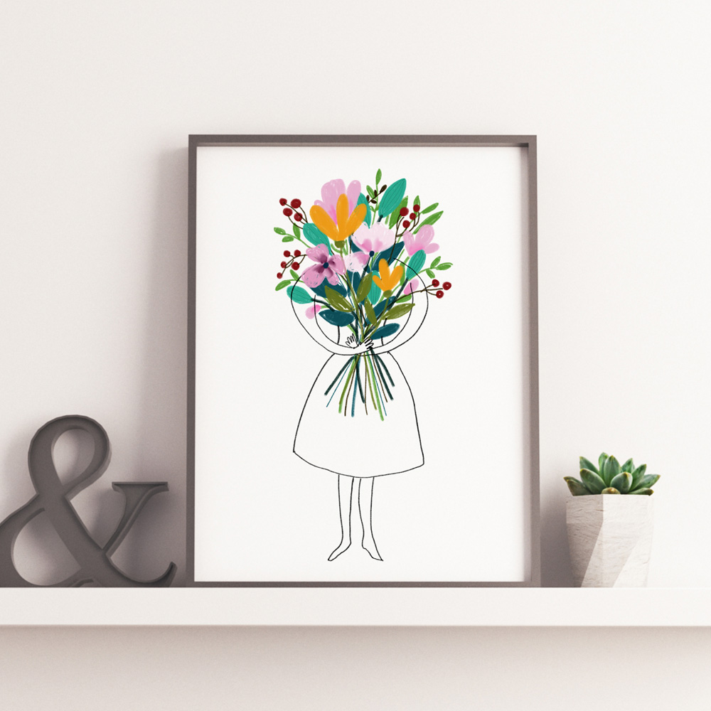 Floral bouquet Printable art wall