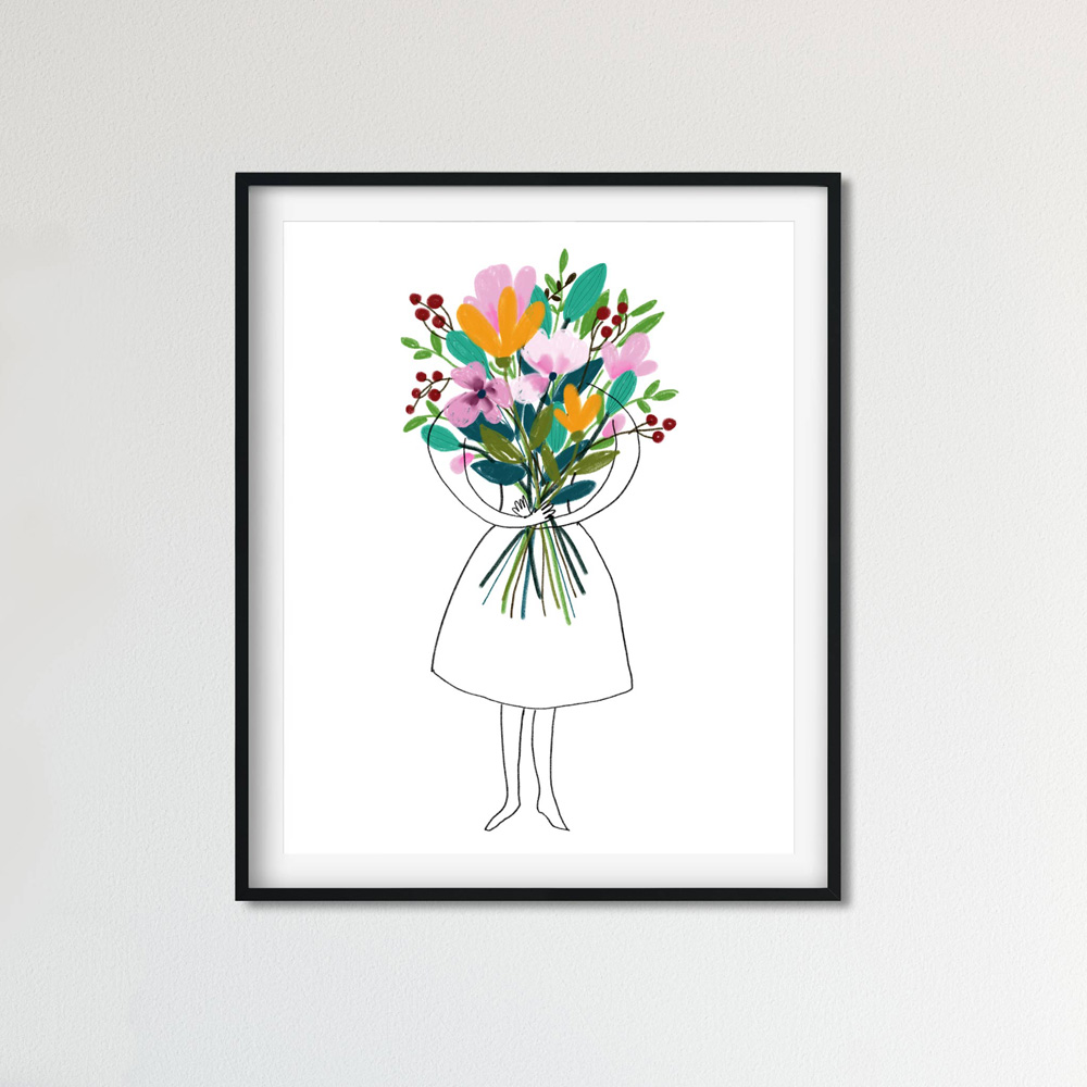 Floral bouquet Printable wall art frame