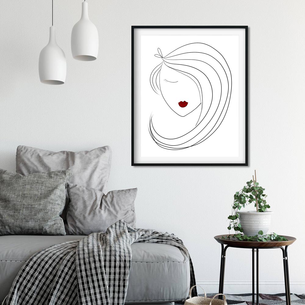 Kiss woman face wall art