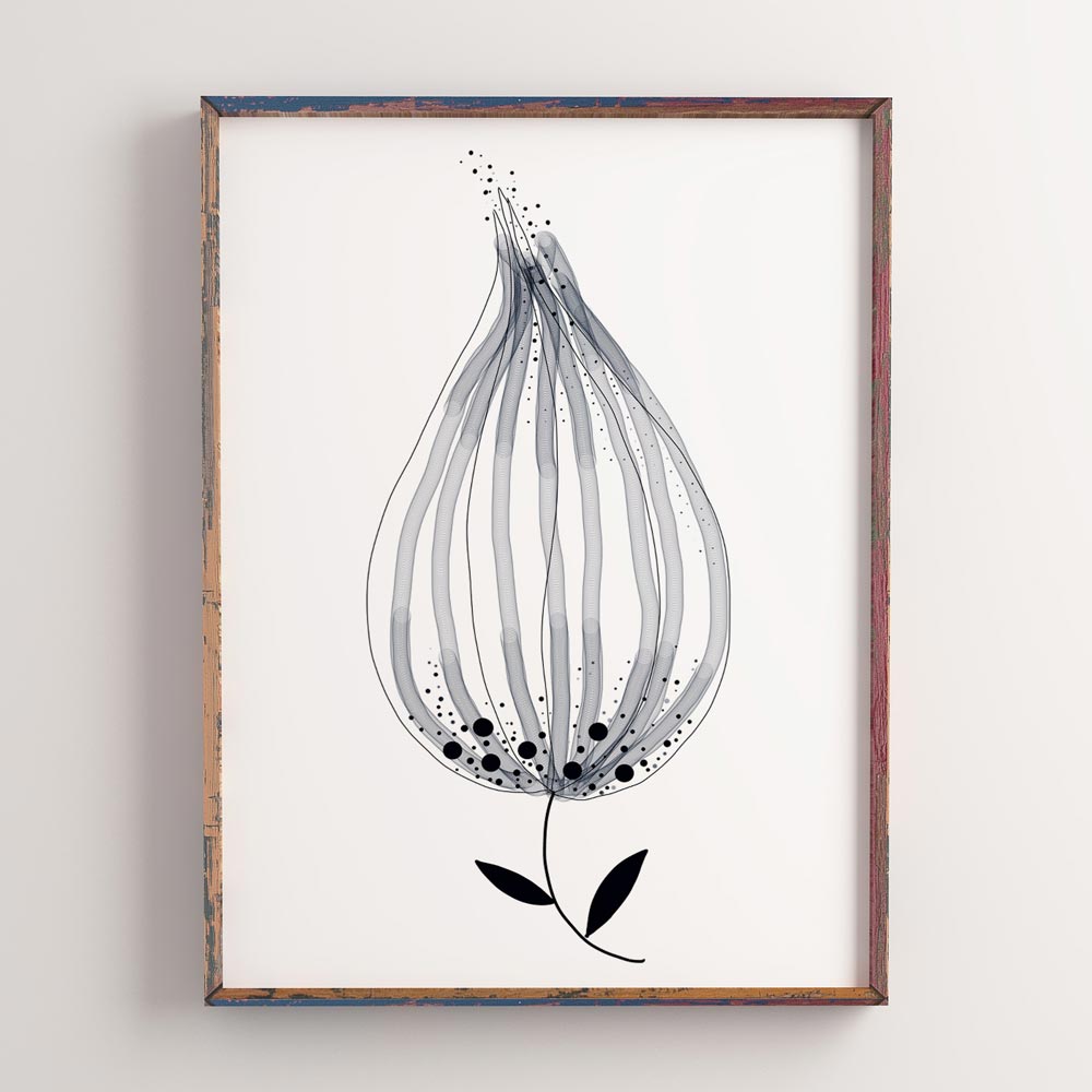 Monochrome floral wall art