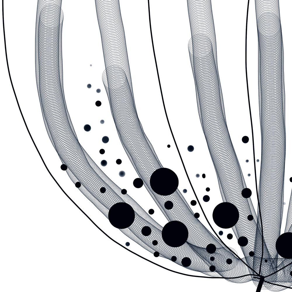 Monochrome floral wall art detail