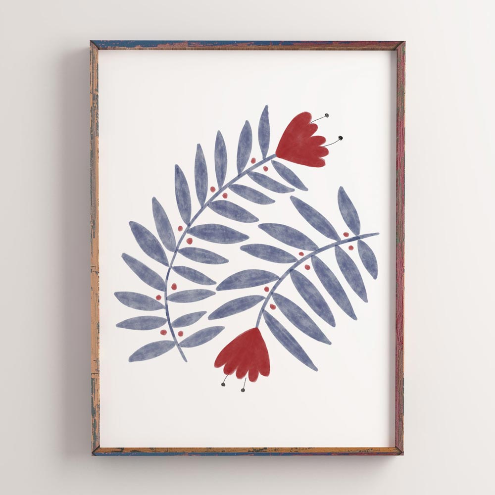 Folk flower art decor