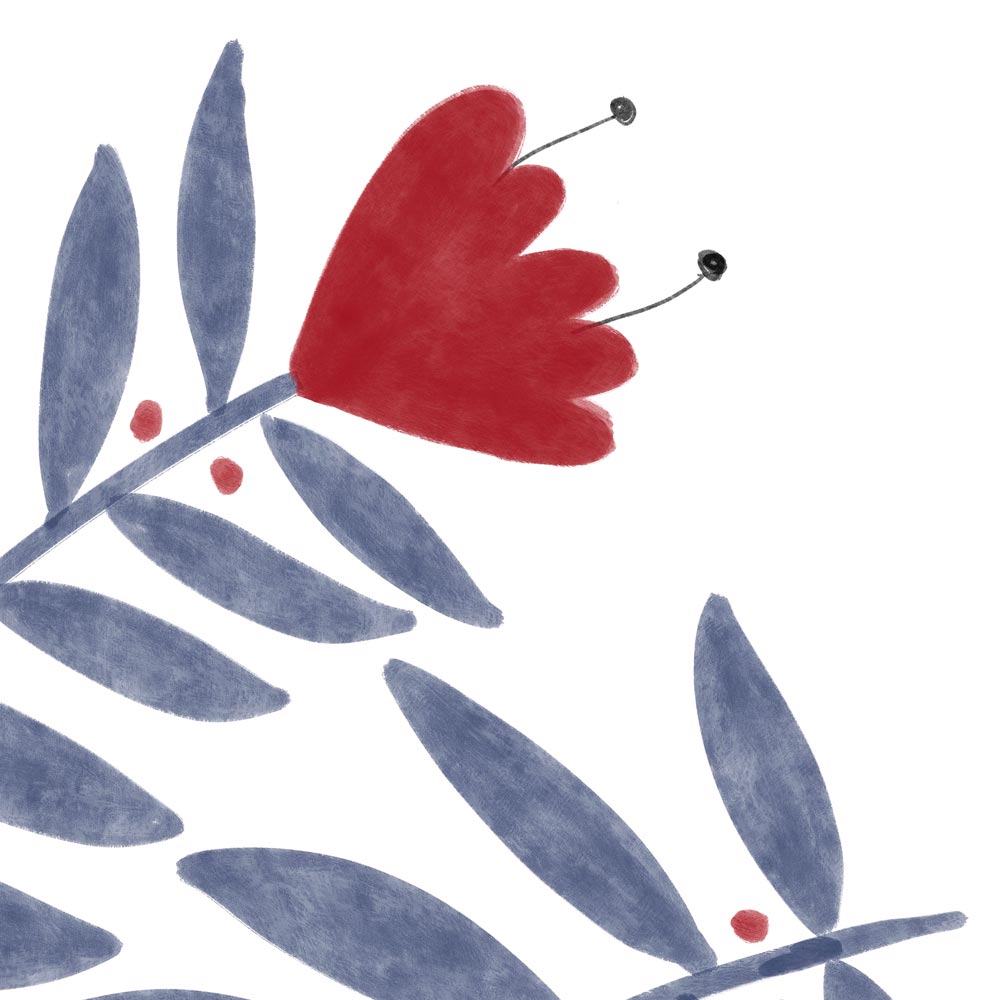 Folk flower wall art detail