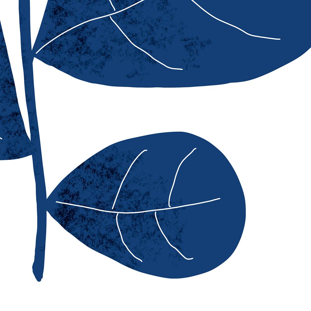 Navy leaf printable art frame