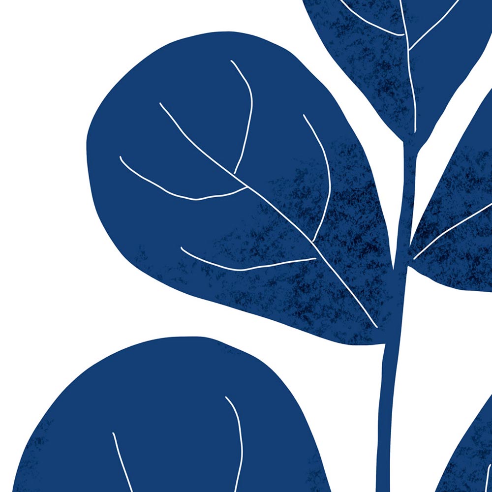 Navy leaf scandinavian art decor