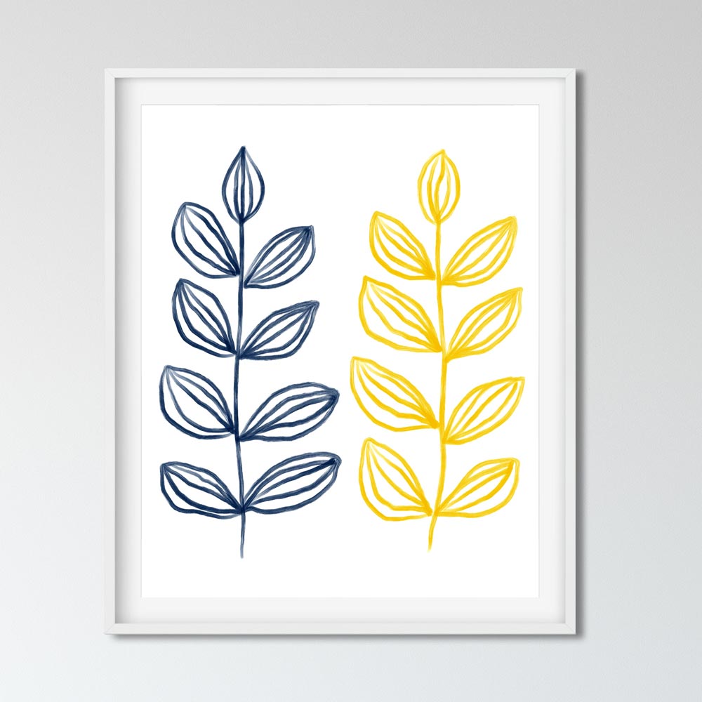 Modern botanical printable art frame