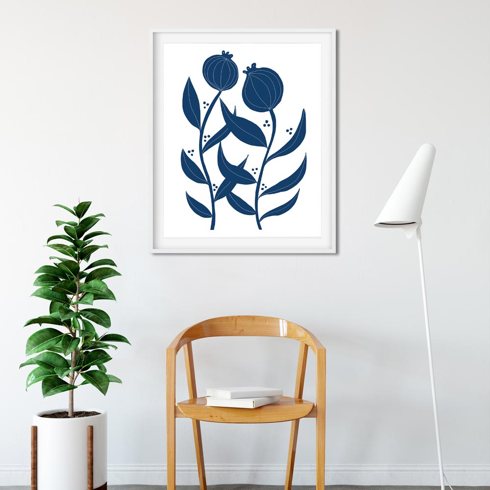 Two flowers scandinavian wall art ptint