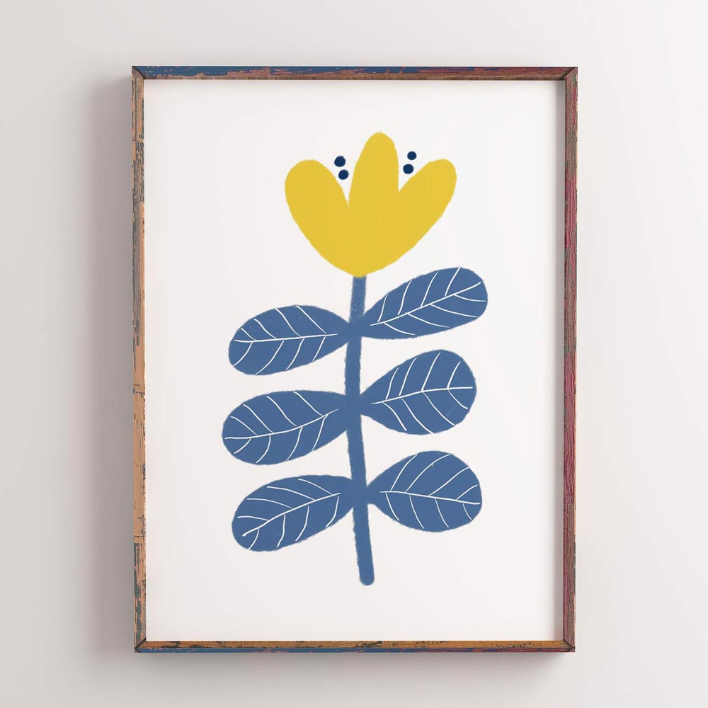 Scandi flower wall art ptint