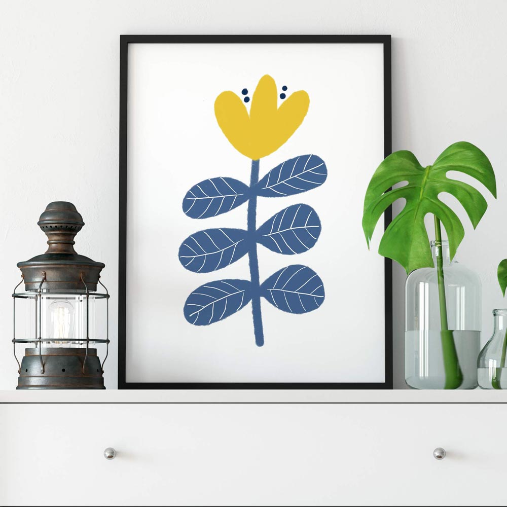 Scandi flower printable art frame