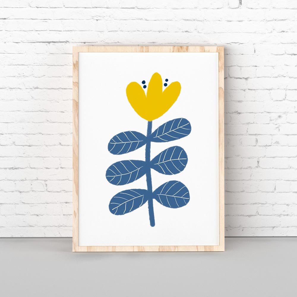 Scandi flower wall art detail