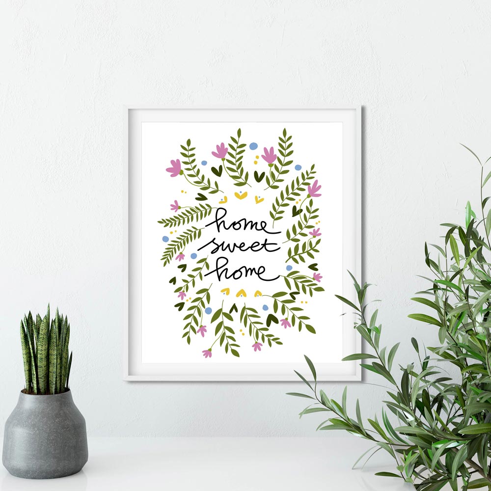 Home sweet home illustration printable art