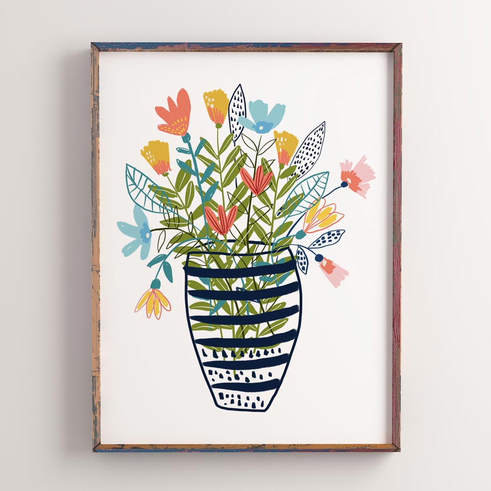 Flowers in a vase printable art