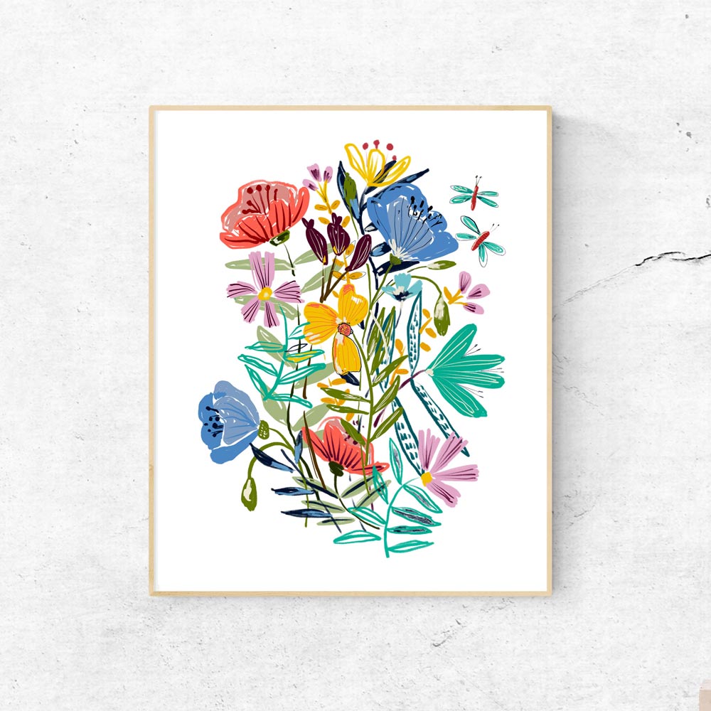 Printable wildflowers art 1