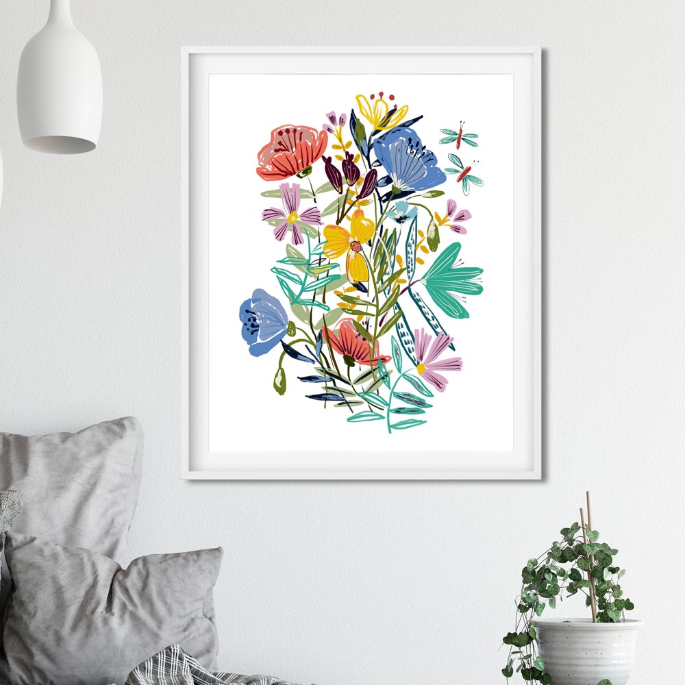 Printable wildflowers art wall