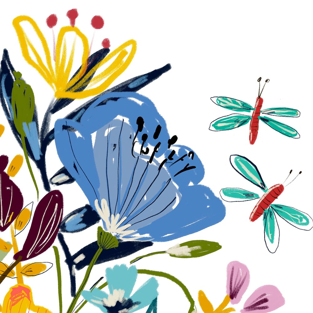 Printable wildflowers art detail