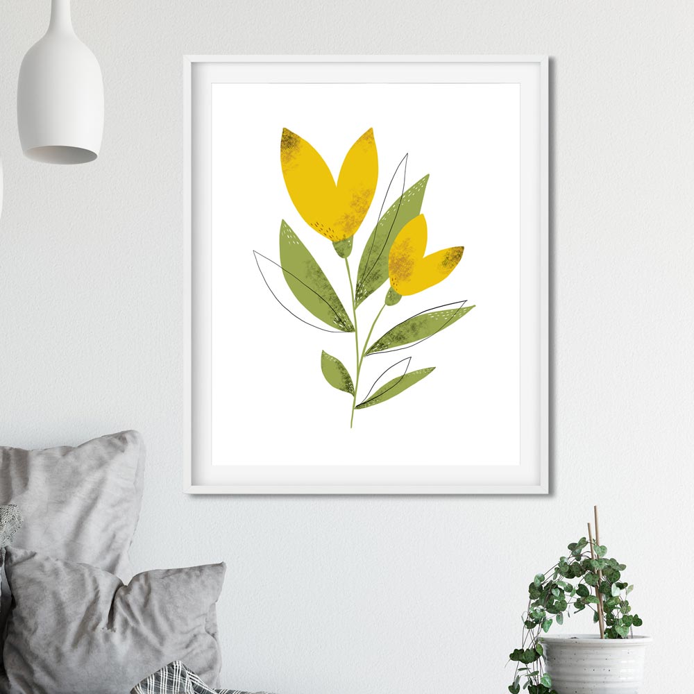 Yellow flower printable art frame
