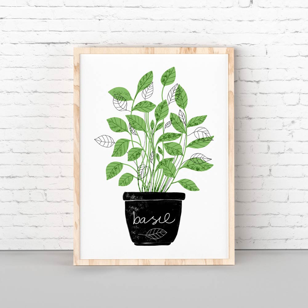 Basil kitchen wall art