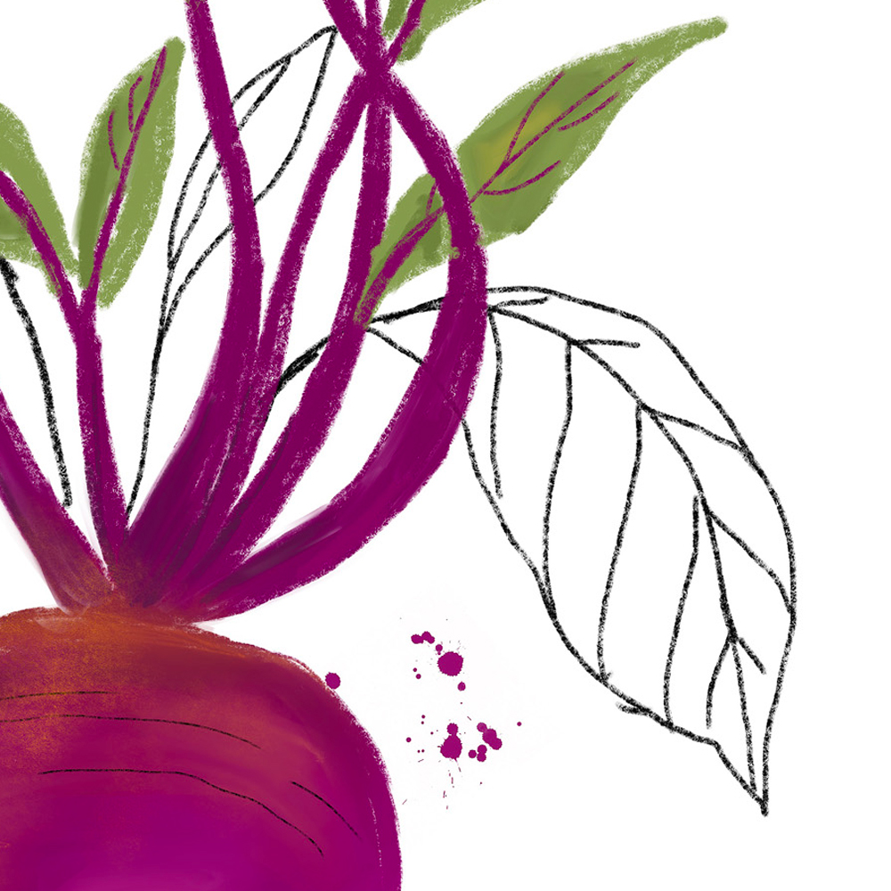 Beetroot vegetable wall art in frame