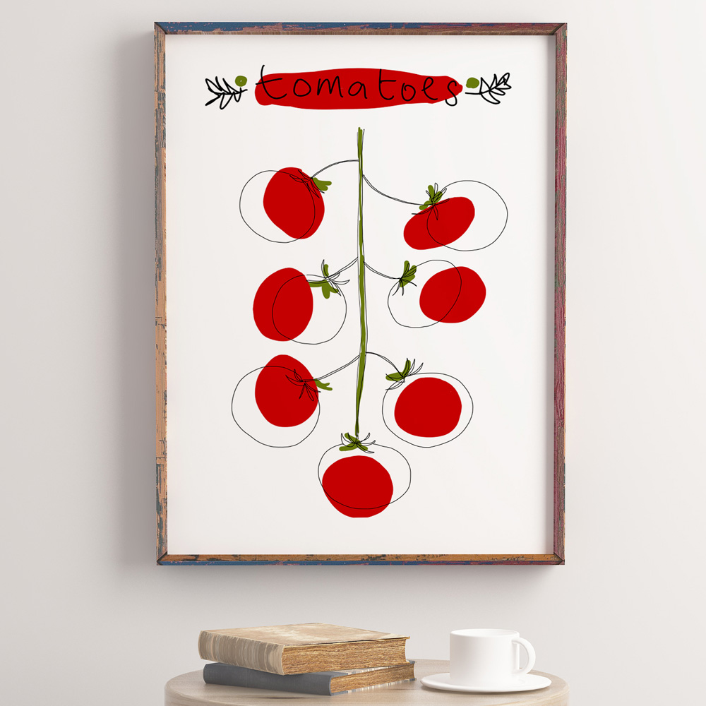 Cherry tomatoes kitchen wall art
