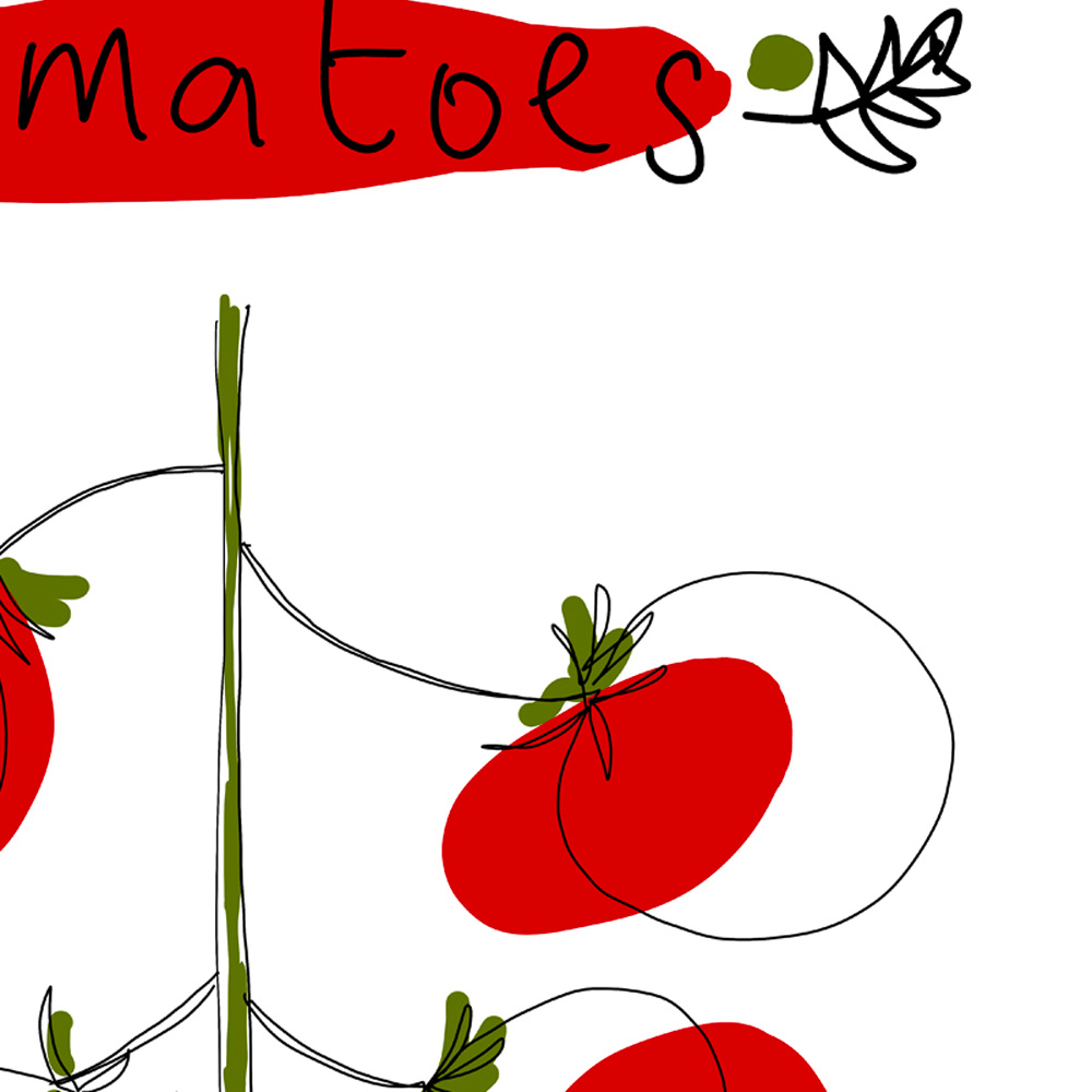 Cherry tomatoes kitchen art detail