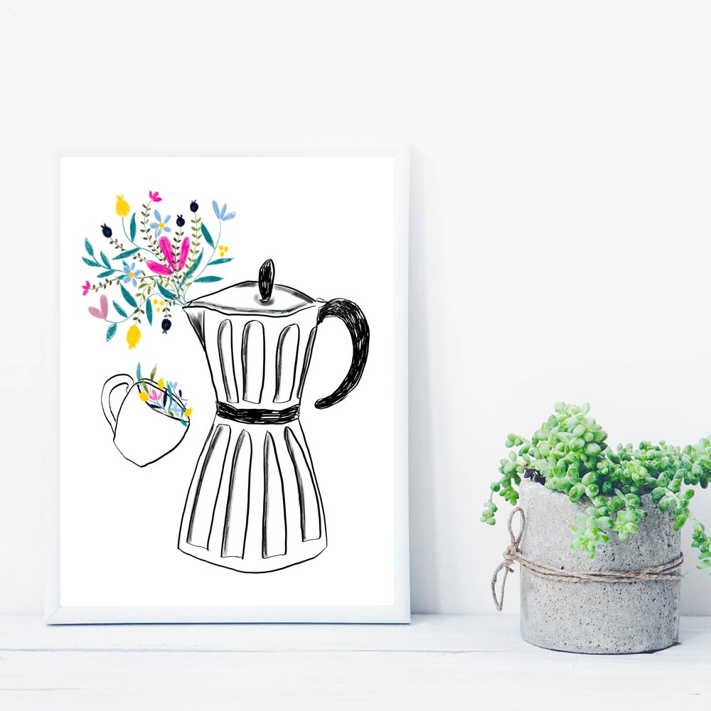 Moka coffee machine printable art