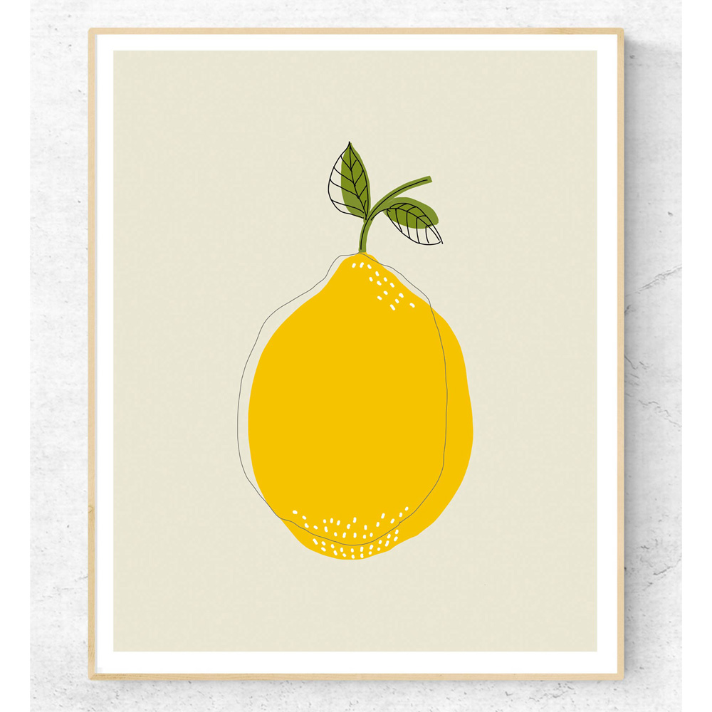 Lemon illustration printable art