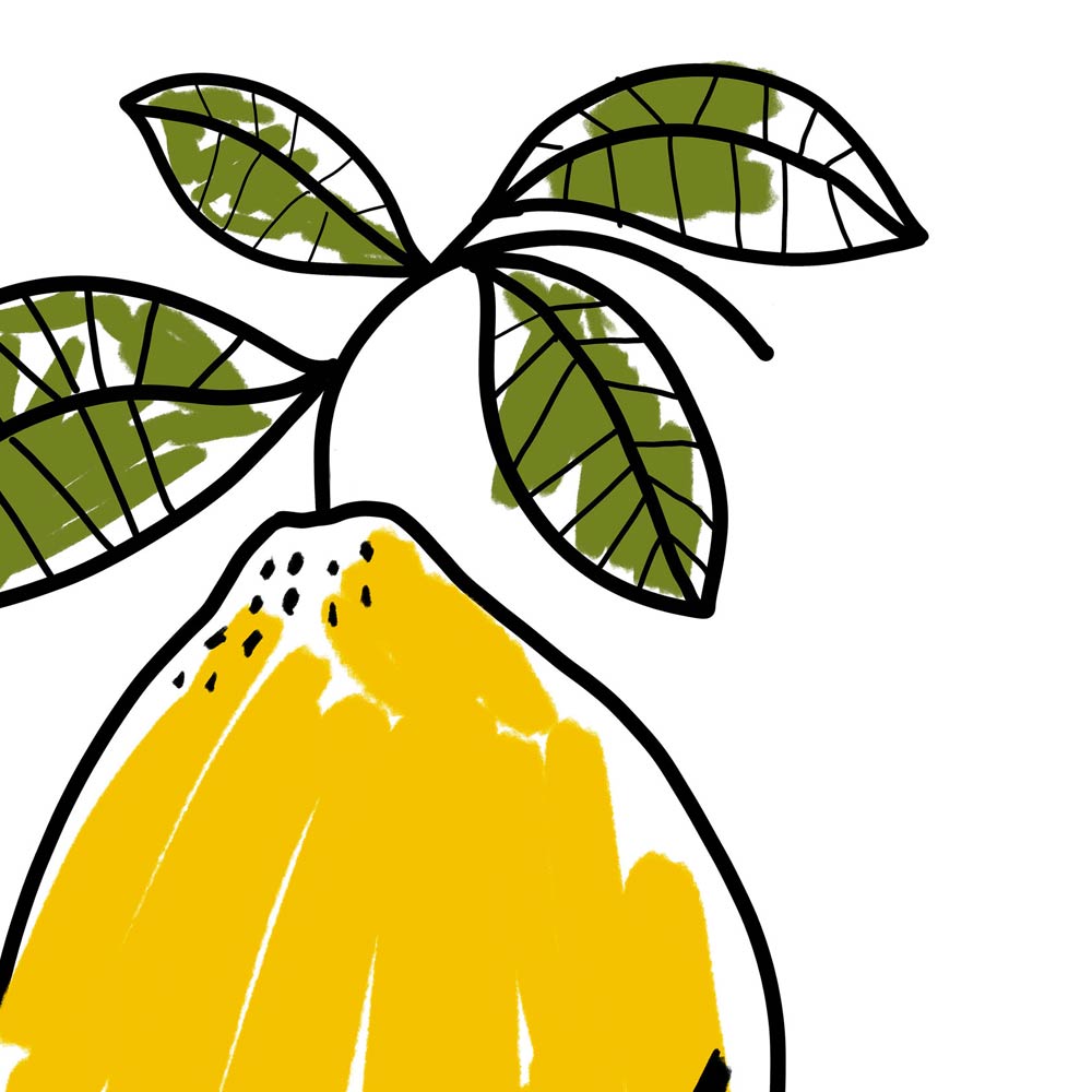 One Lemon kitchen wall art detail