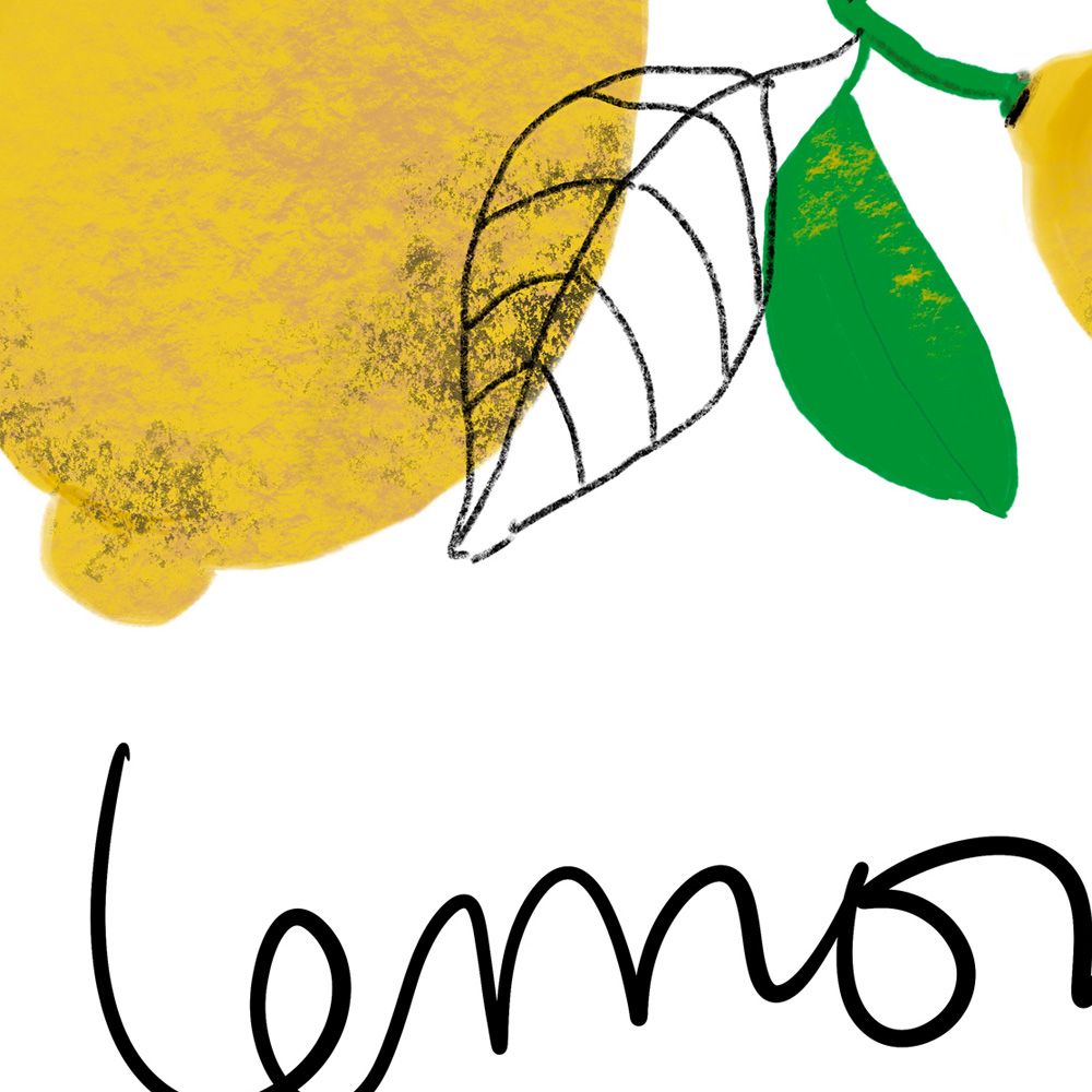 Lemons wall art detail