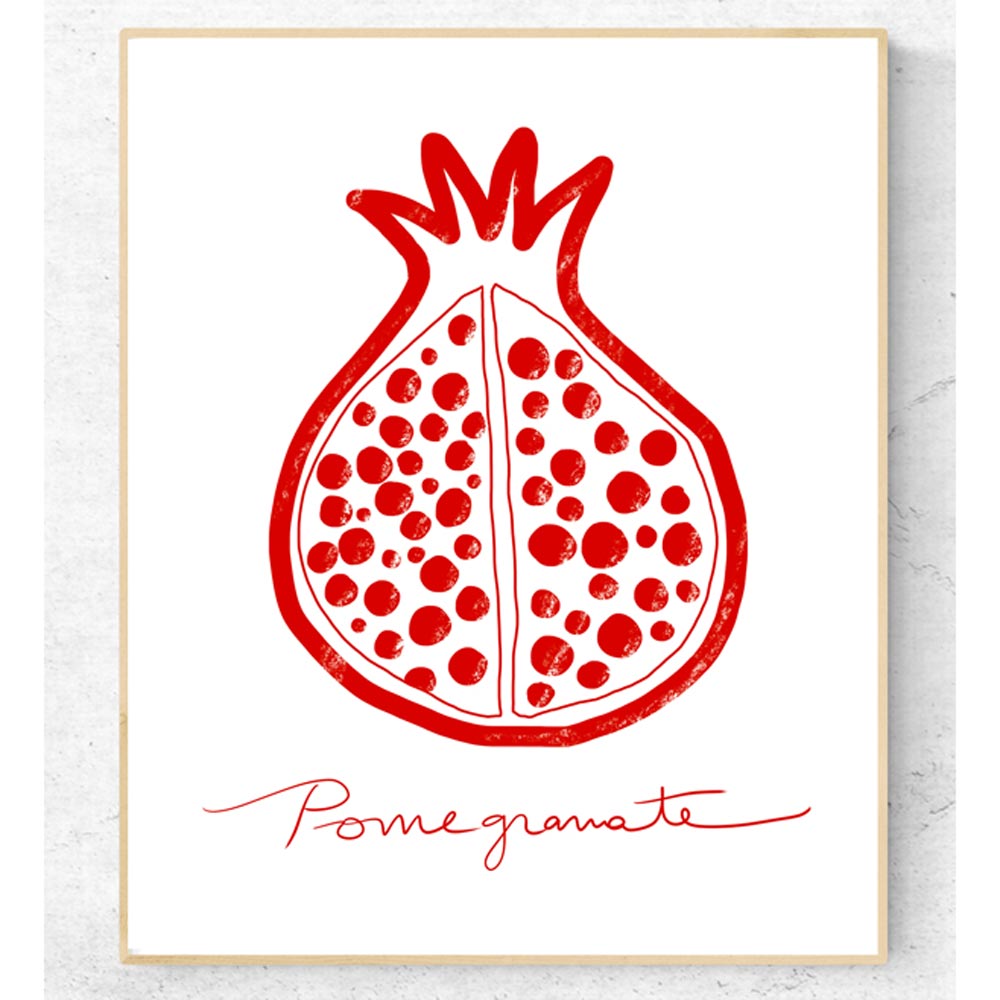 Pomegranatekitchen wall art in frame