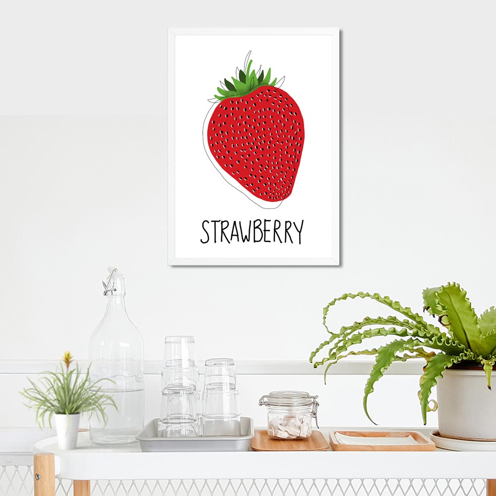 Strawberry kitchen wall art