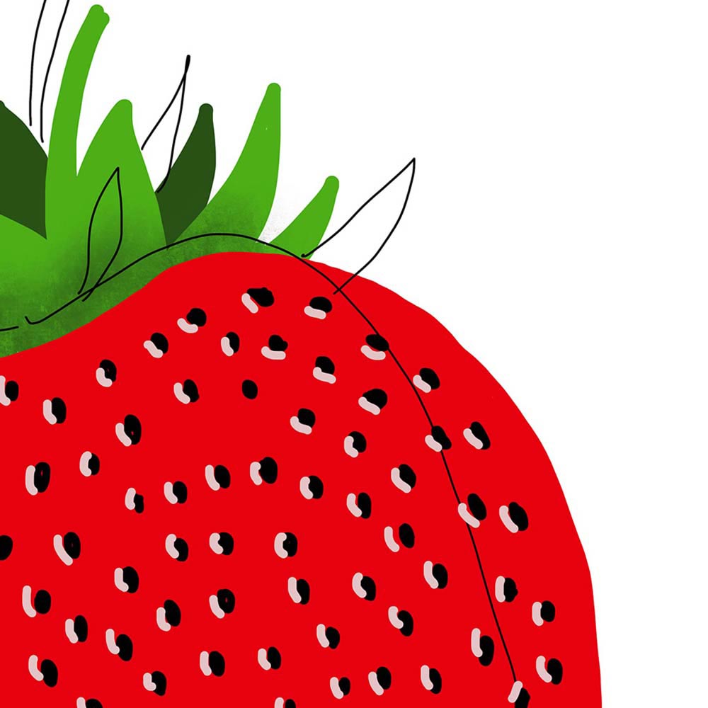 Strawberry wall art detail