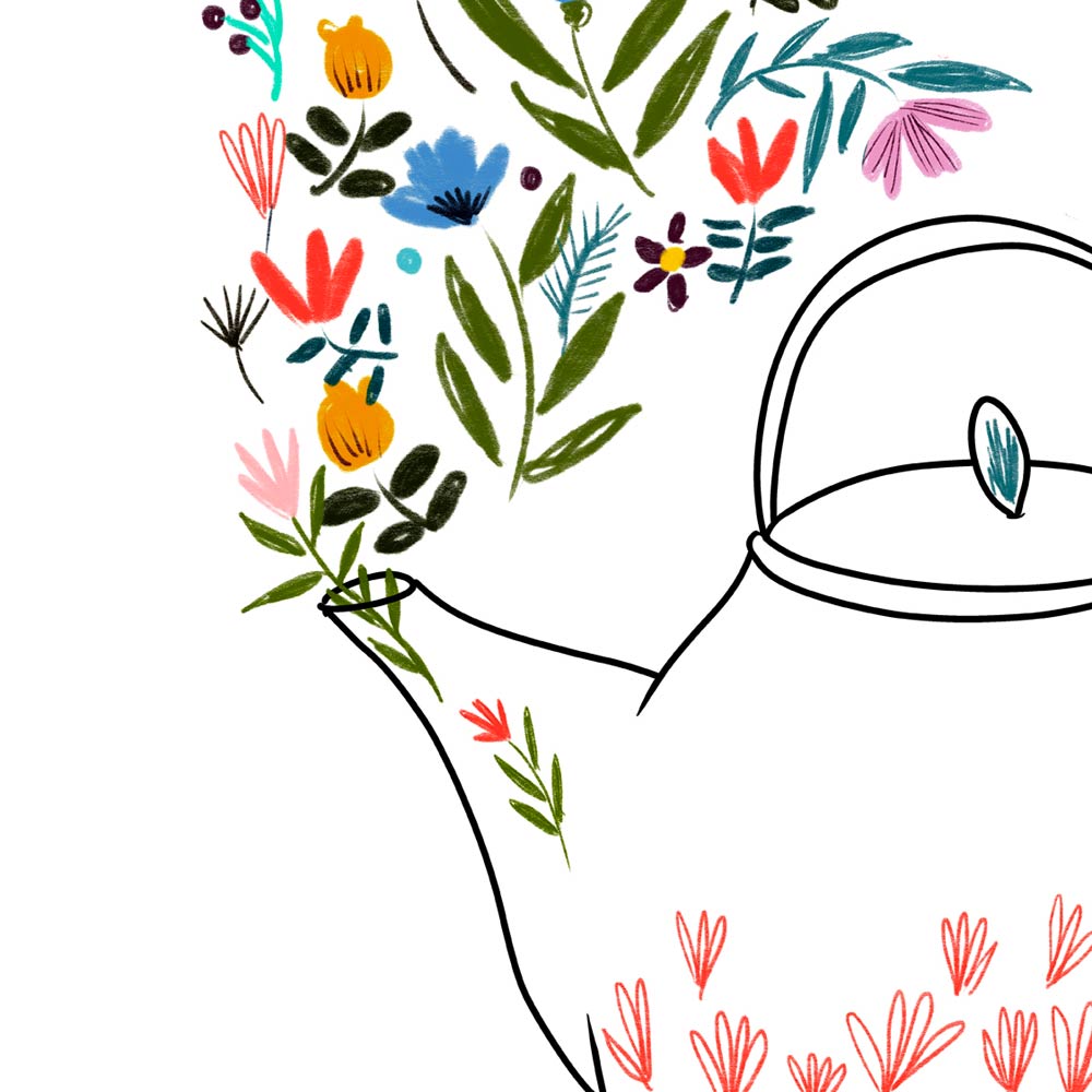 Teapot wall art detail