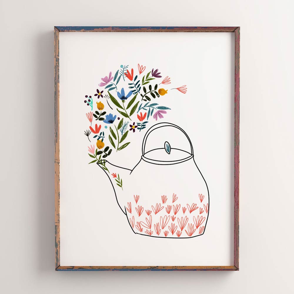 Teapot wall art print