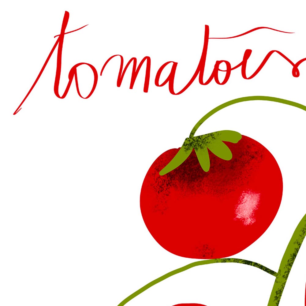 Tomatoes kitchen wall art detail