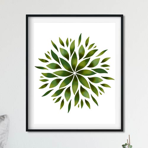 Green Mandala pritable art
