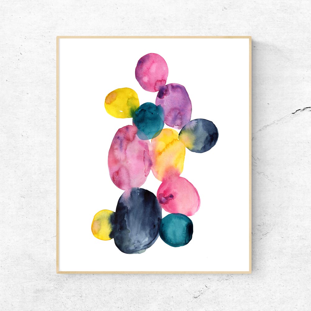 Watercolor dots Printable art 2
