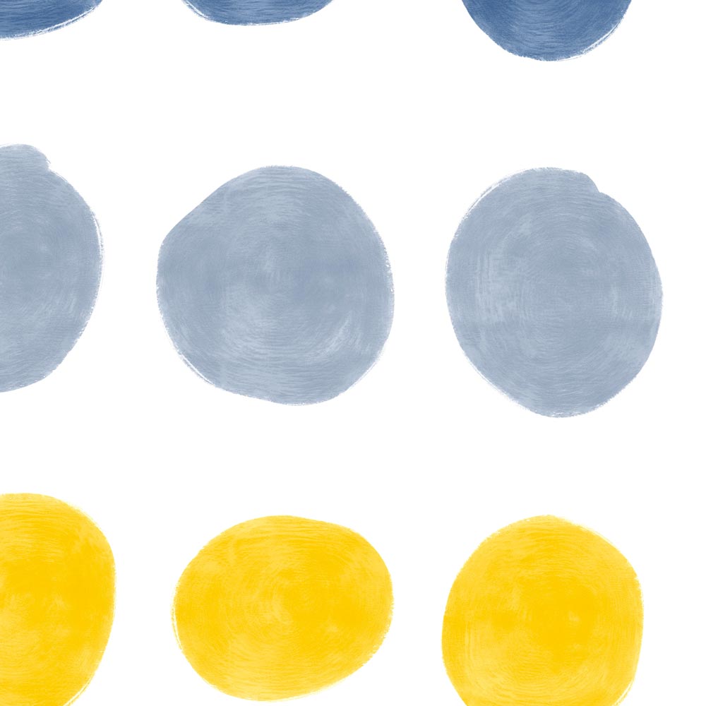 Blue and yellow dots Scandinavian wall art