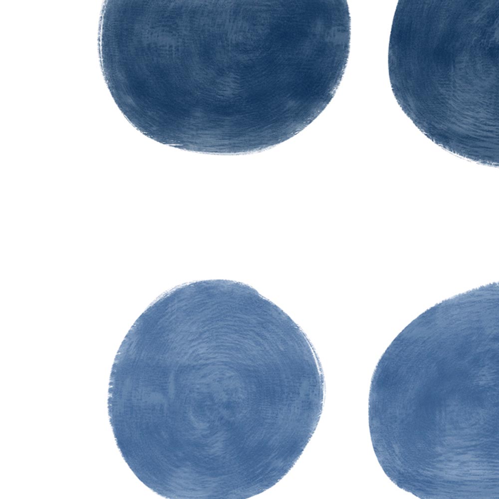 Blue and yellow dots Scandinavian wall decor detail