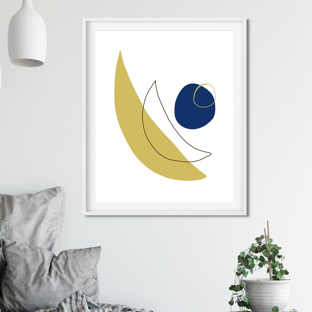 Modern moon abstract wall art printable detail