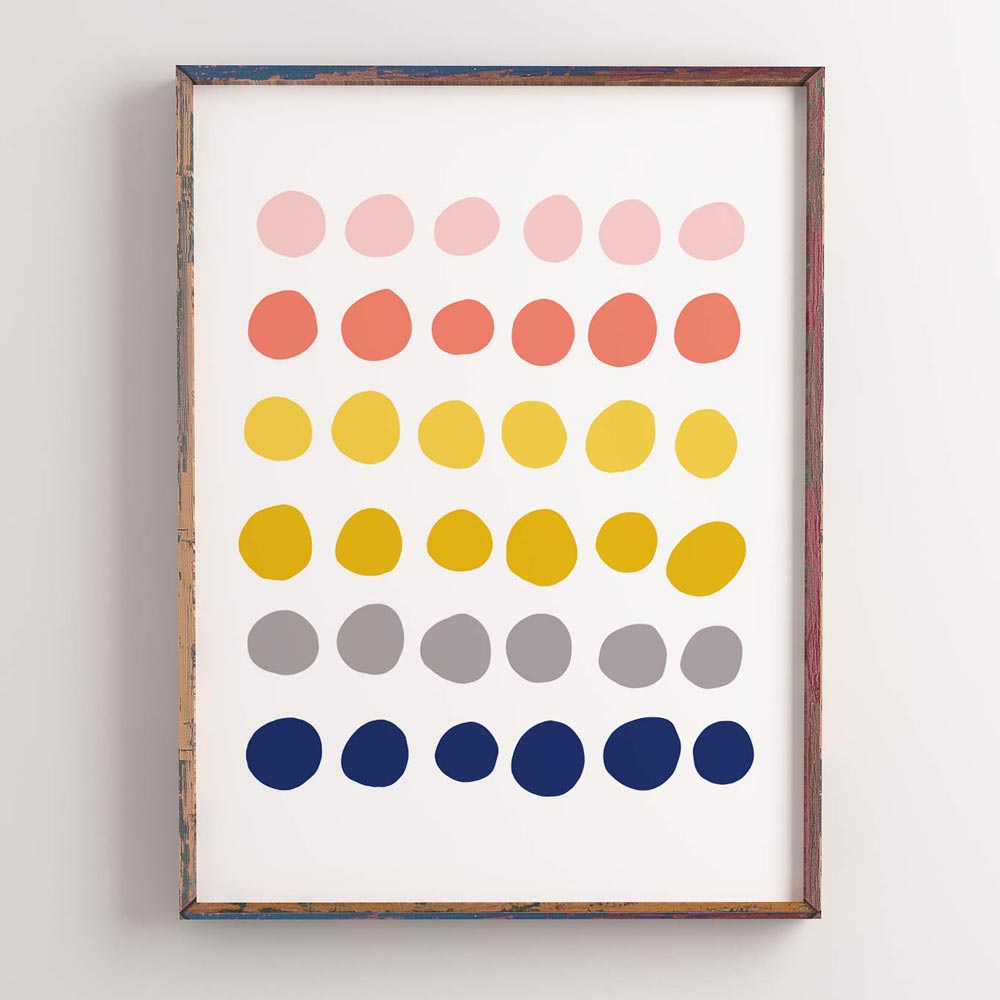 Colorful dots art wall