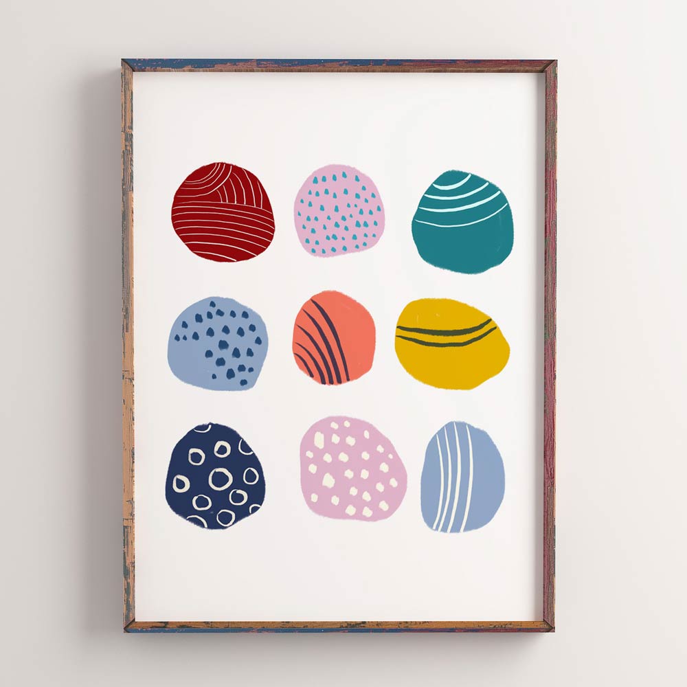 Play dots nursery art wall