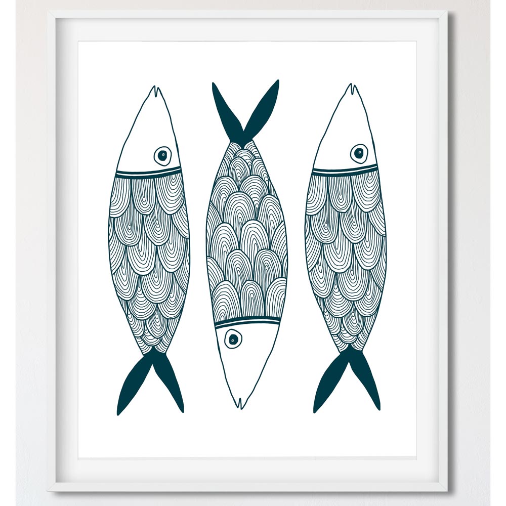 Nautical wall art in frame