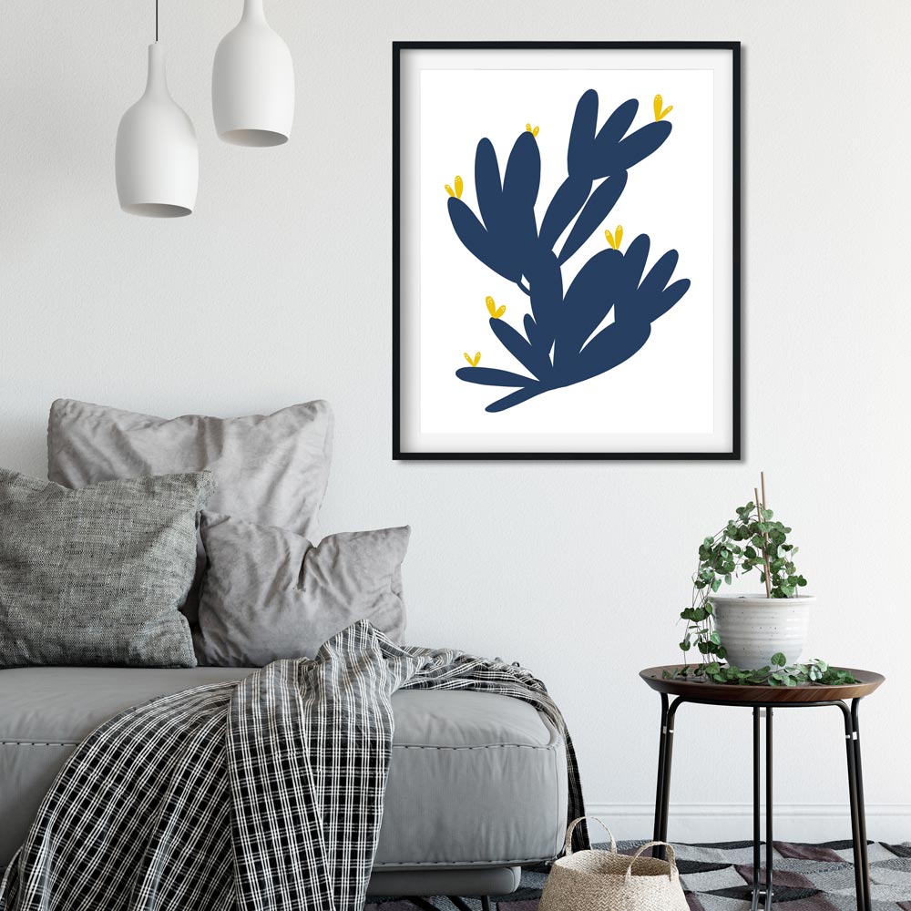 Cactus abstract art in frame