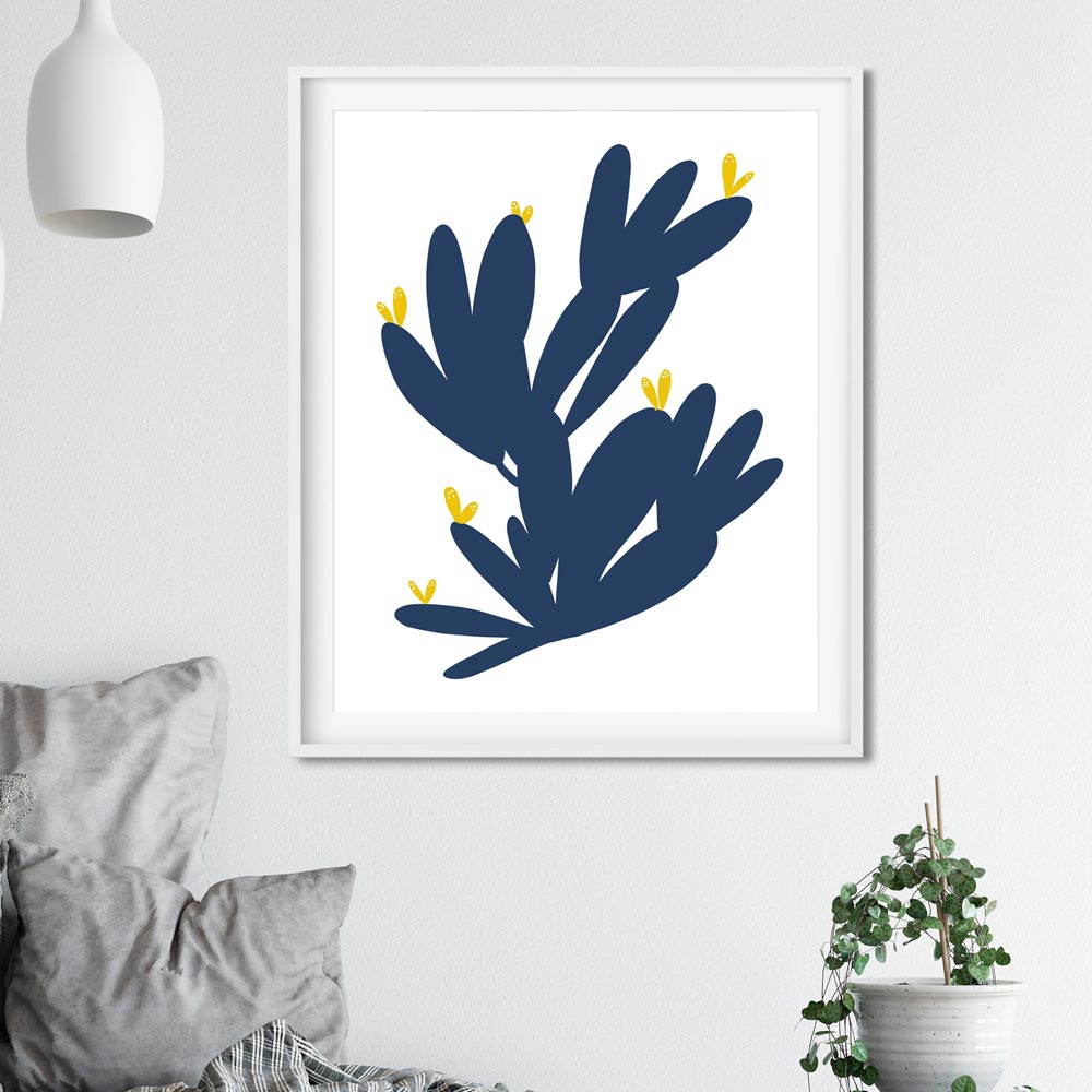 Cactus abstract wall art printable detail