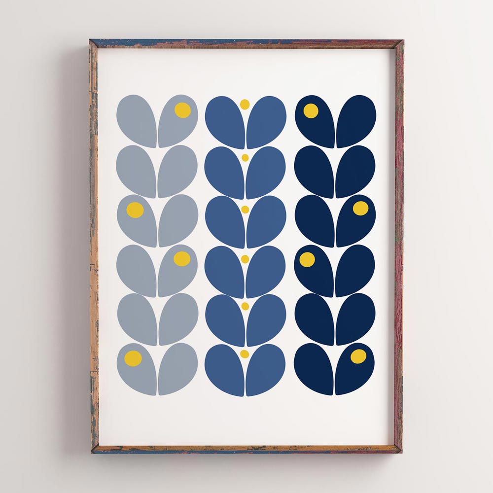 Scandinavian wall art gray blue