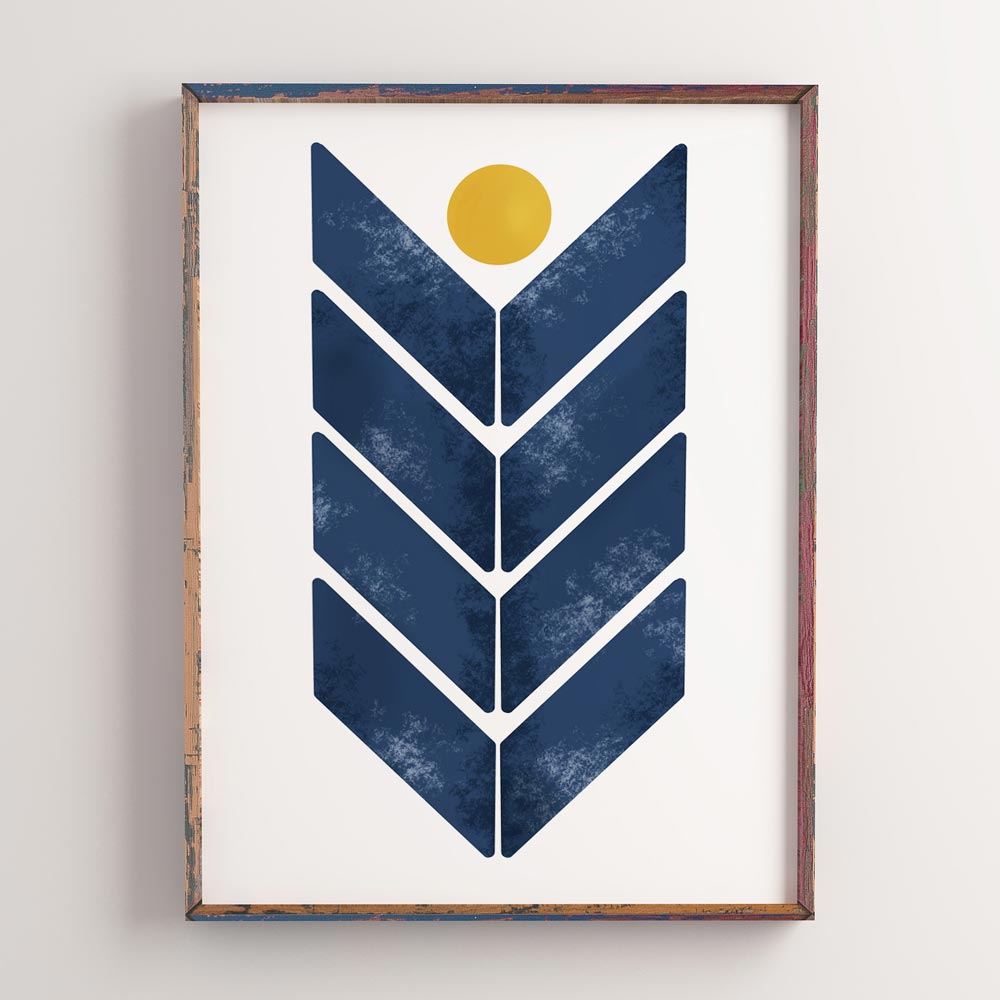 Blue arrow modern wall art