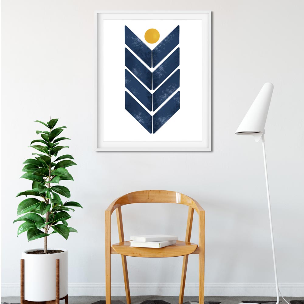 Blue arrow scandinavian wall art