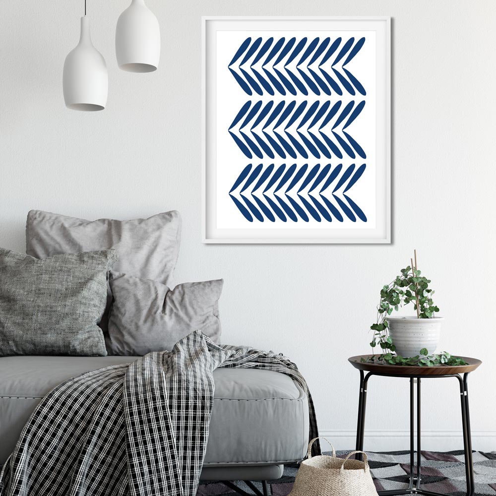 Indigo modern scandinavian wall art
