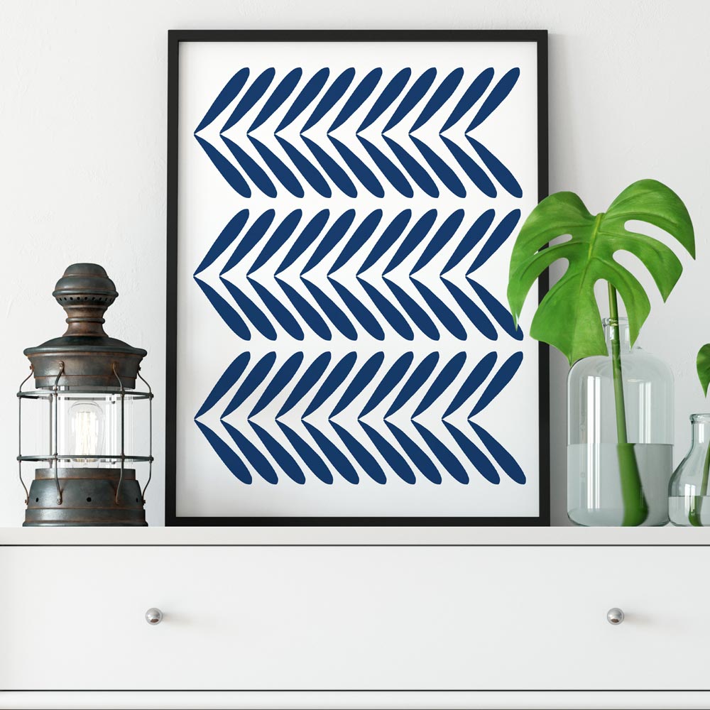 Indigo modern scandinavian wall art