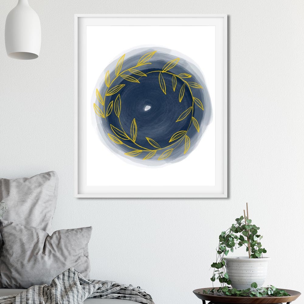 Scandinavian Round art in frame